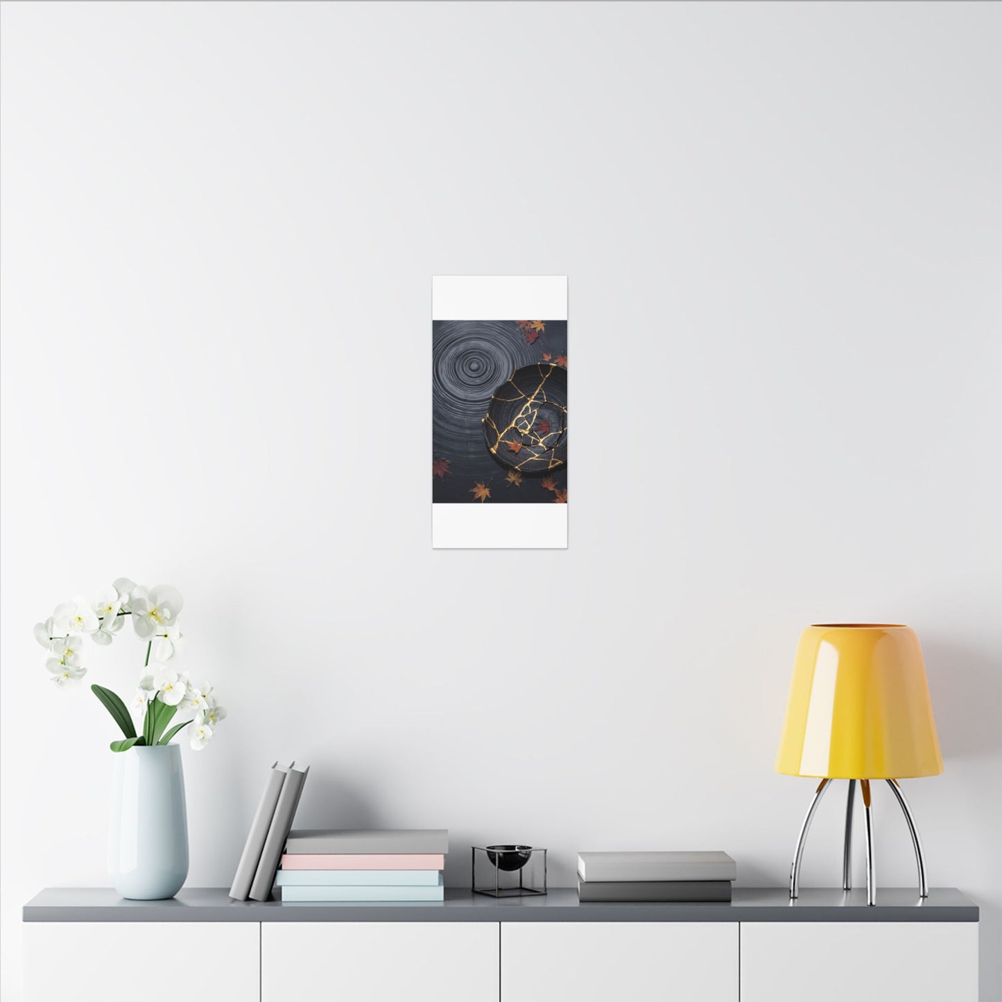 Philosophical Water Ripple Canvas Art - Gold Repair Kintsugi