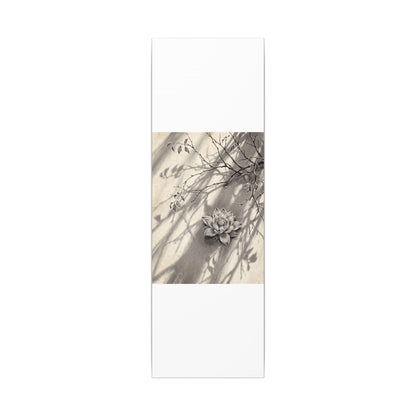 Winter Lotus Flower Sumi E Canvas Art | Contemplative Decor