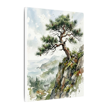 Pine Tree Spring Canvas Art | Japandi Neutral Design