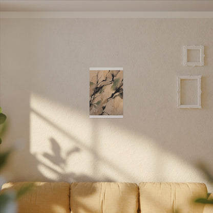 Japandi Shadow Play in Golden Hour | Watercolor Canvas Art