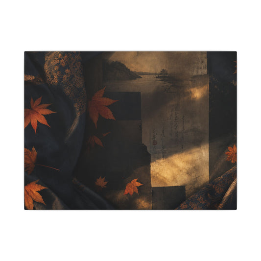 Autumn Silk Drape Shadow Zen Canvas Art | Bold Decor