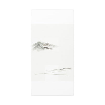 Winter Mountain Mist Minimal Line Canvas Art | Elegant Decor