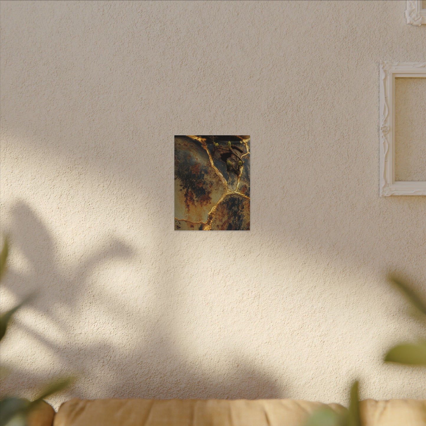 Datsuzoku Rust Patina Canvas Art - Kintsugi Crackle Gold