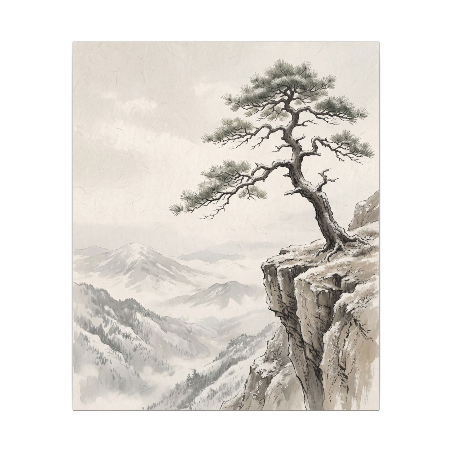 Seijaku Pine Tree Canvas Art - Japandi Japanese Pattern