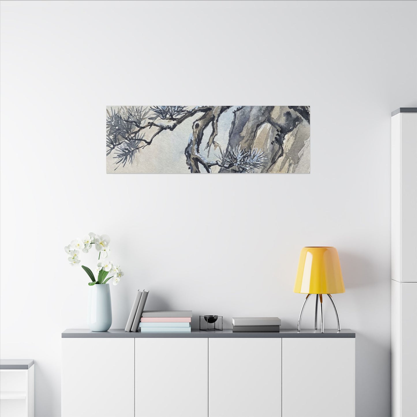 Moonlight Pine Tree Canvas Art - Japandi Seijaku