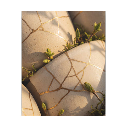 Spring Broken Pottery Gold Vein Canvas Art | Beautiful Decor