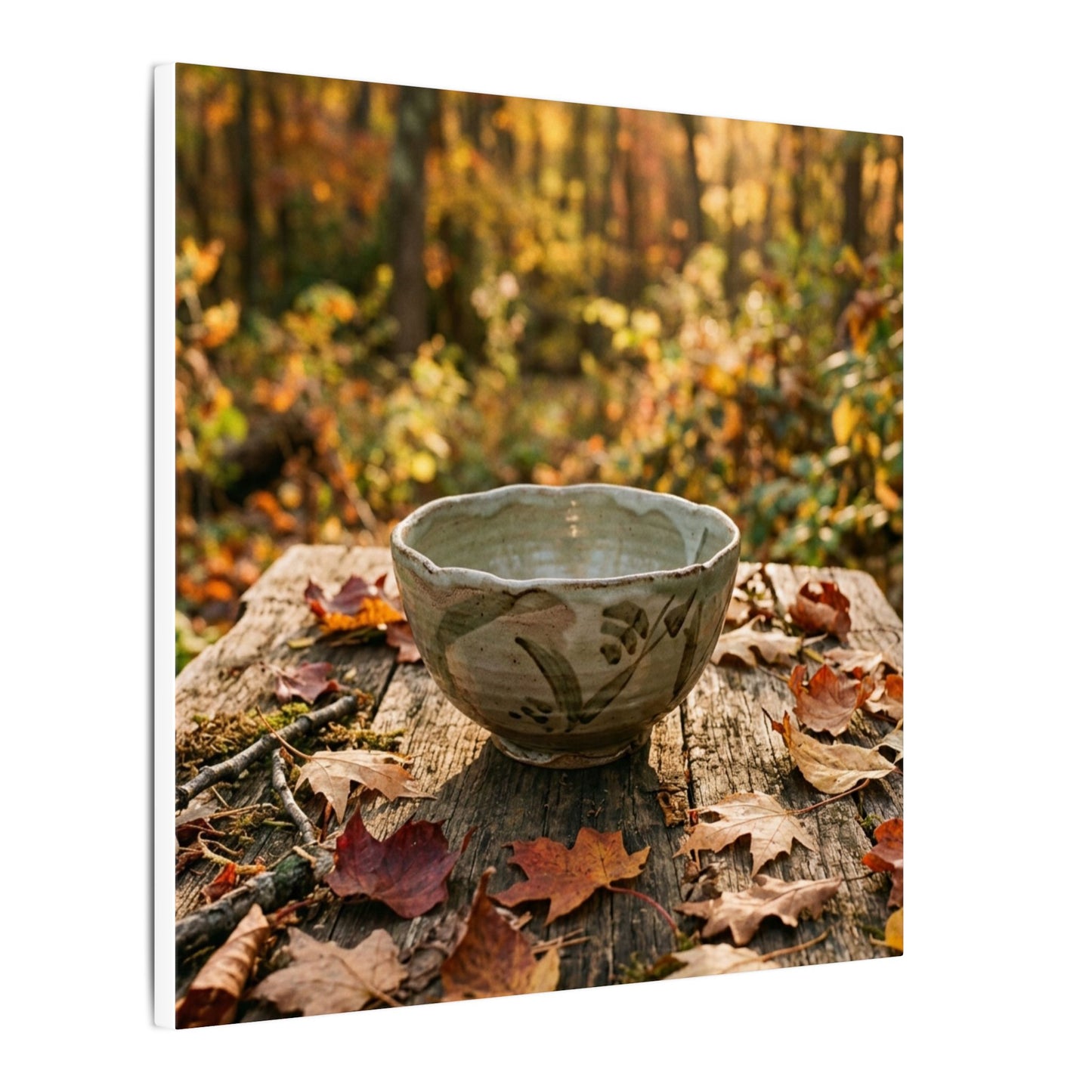 Golden Hour Ceramic Bowl Canvas Art - Japandi Fukinsei