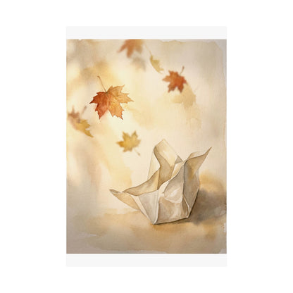 Paper Fold Watercolor Wall Art Print | Earthy Japandi Art