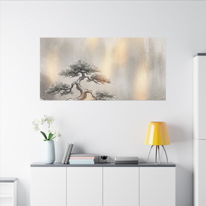 Pine Tree Canvas Art | Winter Japandi Japanese Pattern Art