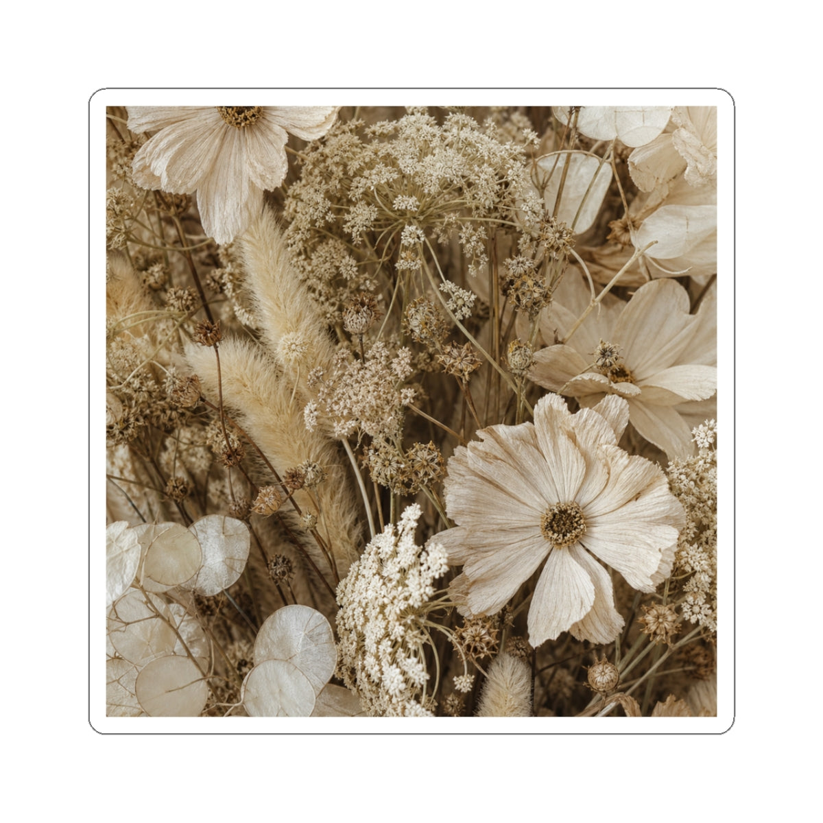 Summer Dried Flowers Minimal Line Sticker | Neutral Decor
