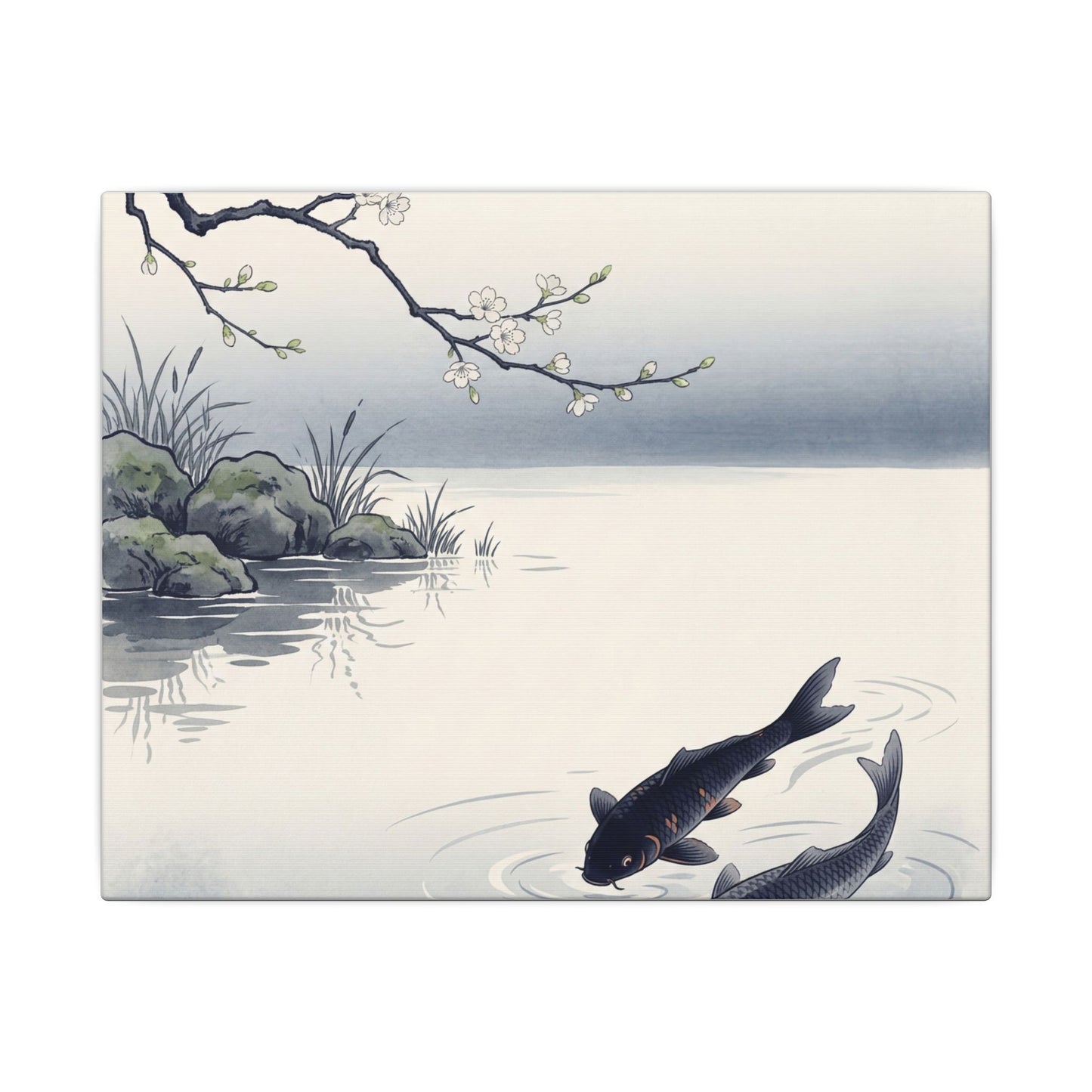 Ma Koi Pond Canvas Art - Zen Ukiyo E Inspired