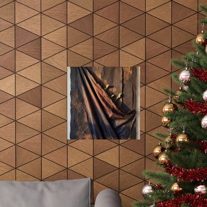 Dark Japandi Silk Drape in Golden Hour | Dark Texture Wall Art Print