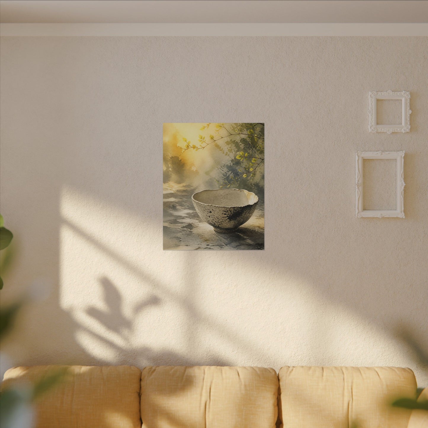 Cozy Ceramic Bowl Canvas Art - Watercolor Japandi