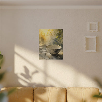 Cozy Ceramic Bowl Canvas Art - Watercolor Japandi