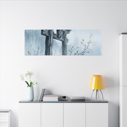 Torii Gate Canvas Art | Spring Zen Sumi E Art