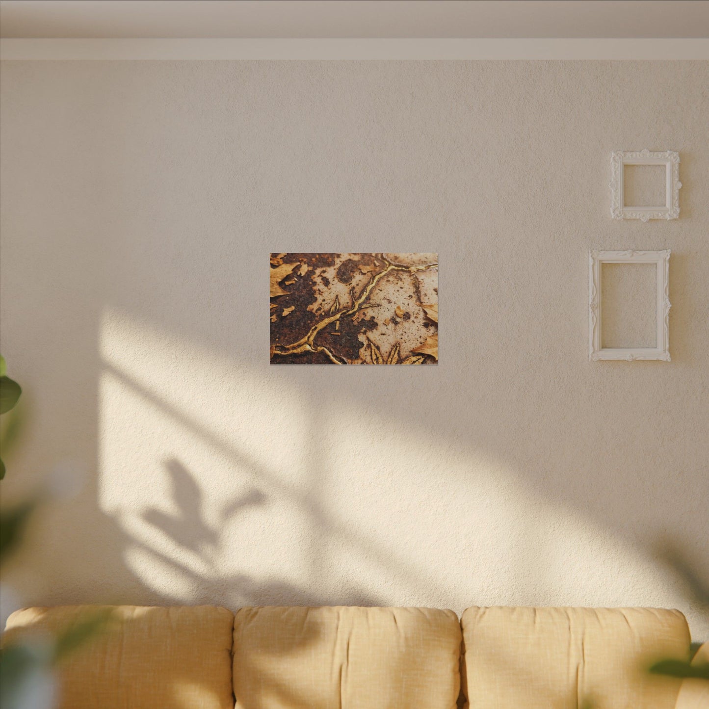 Kintsugi Rust Patina in Golden Hour | Gold Vein Canvas Art