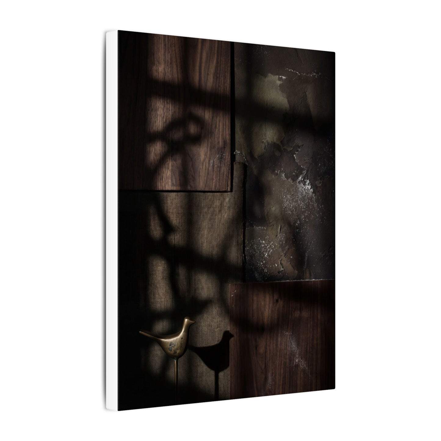 Dark Japandi Shadow Play in Candlelight | Dark Texture Canvas Art