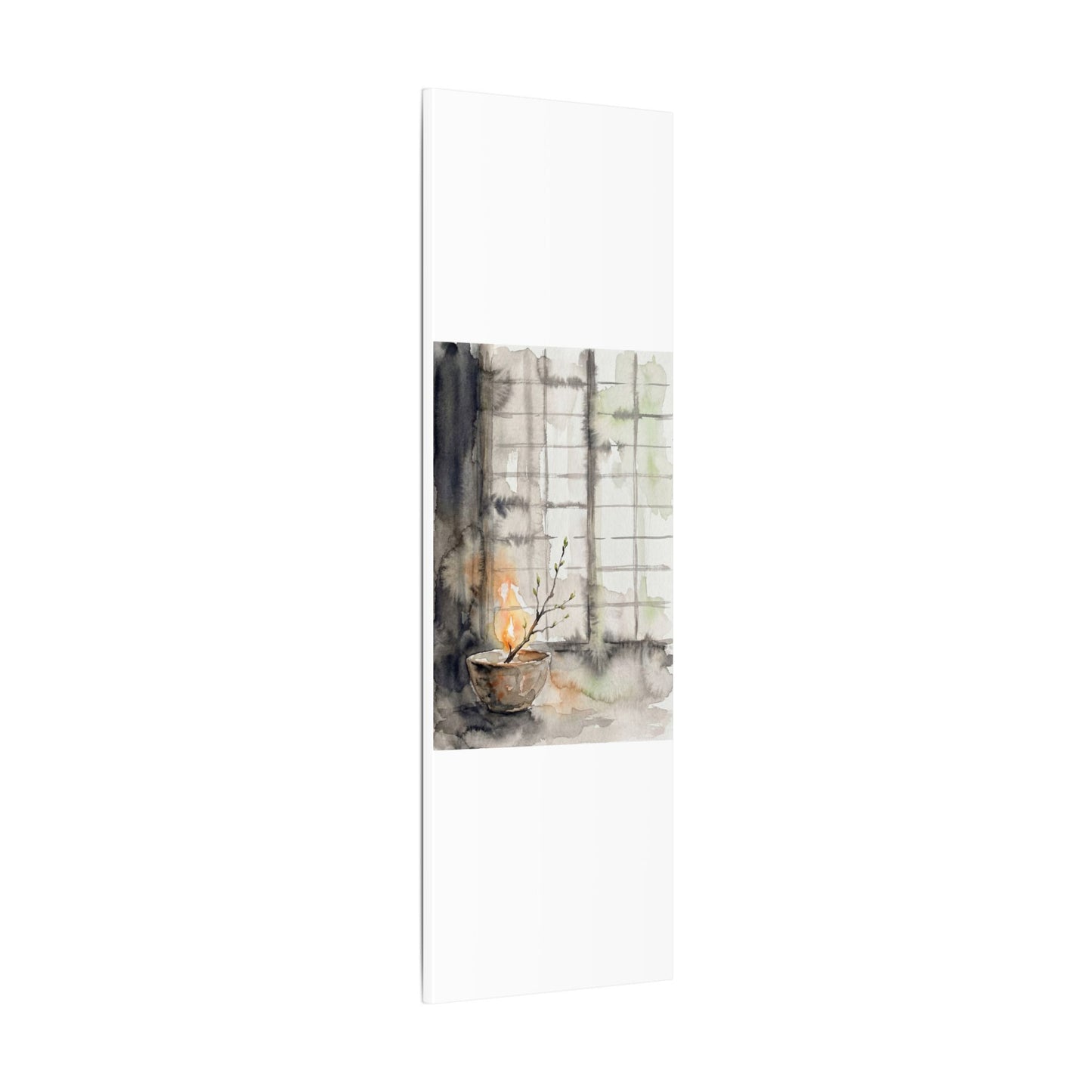 Shoji Screen Canvas Art | Spring Japandi Watercolor Art