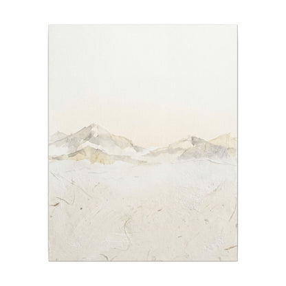 Mountain Mist Winter Canvas Art | Japandi Warm Design