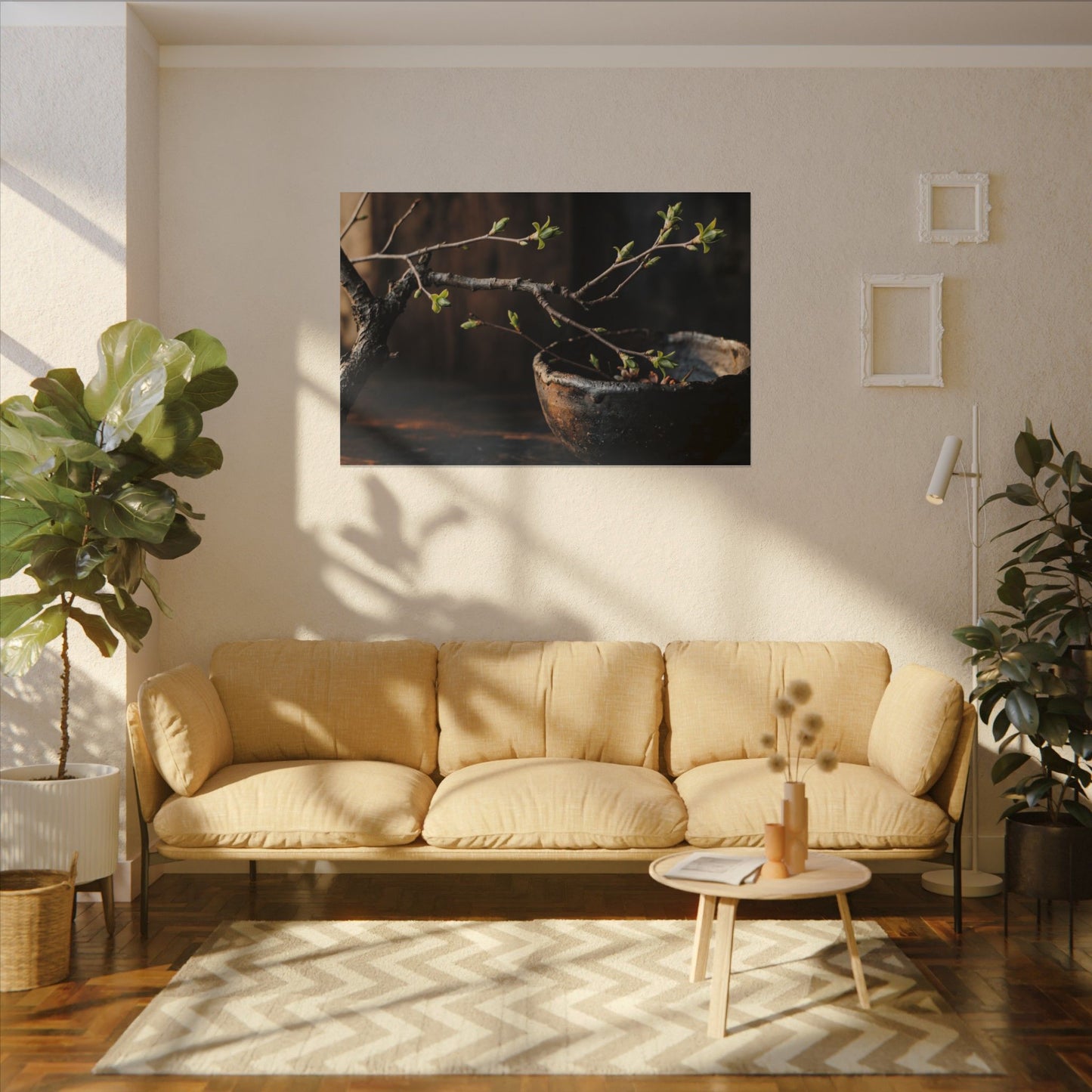 Spring Ceramic Bowl Moody Minimal Canvas Art | Atmospheric Decor