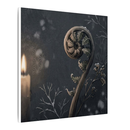 Candlelight Fern Unfurling Canvas Art - Japandi Ma
