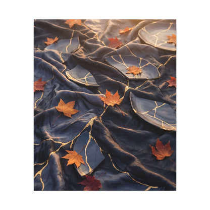 Golden Hour Silk Drape Canvas Art - Kintsugi Shibui