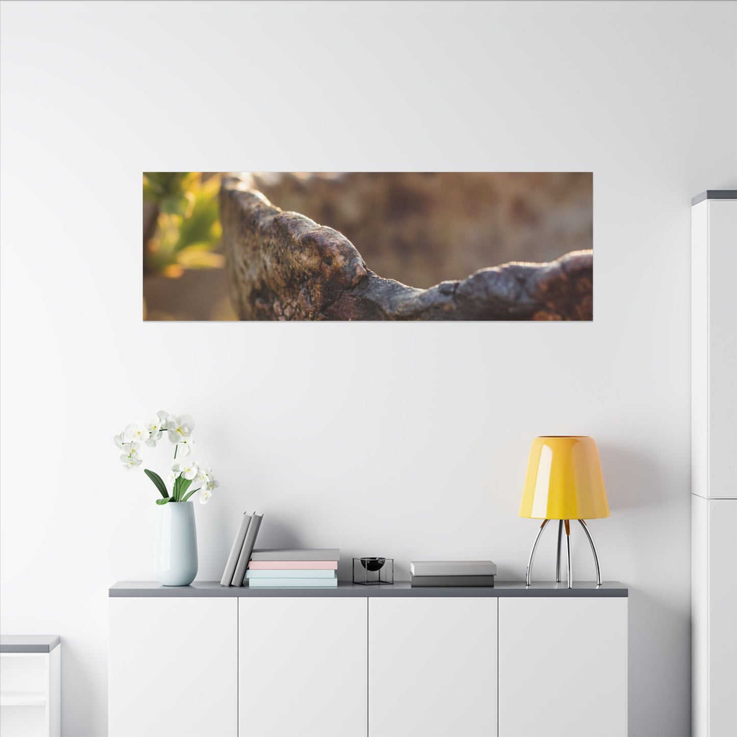 Golden Hour Ceramic Bowl Canvas Art - Dark Japandi Ma