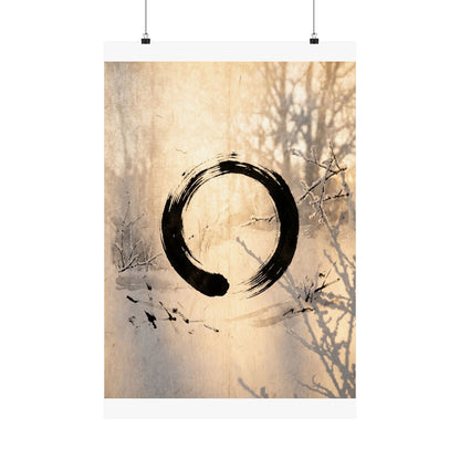 Shoji Screen Wall Art Print | Winter Zen Enso Art Art Print