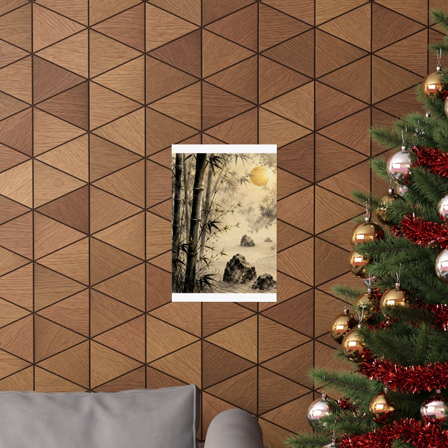 Contemplative Bamboo Grove Wall Art Print - Karesansui Zen