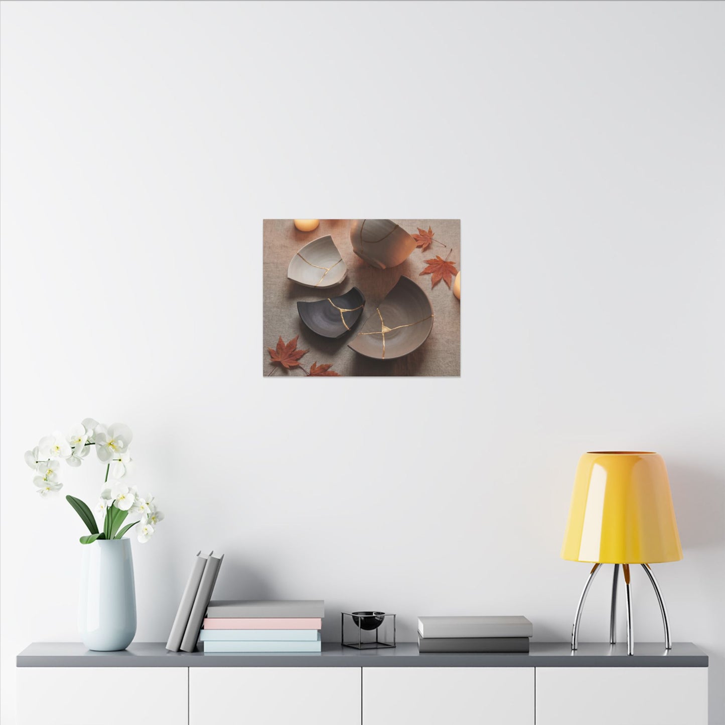 Candlelight Broken Pottery Canvas Art - Japandi Ma