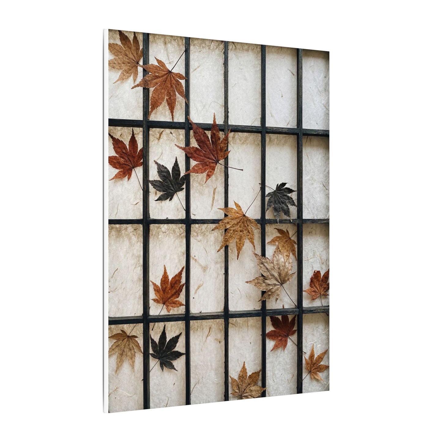 Japandi Shoji Screen in Overcast | Texture Canvas Art