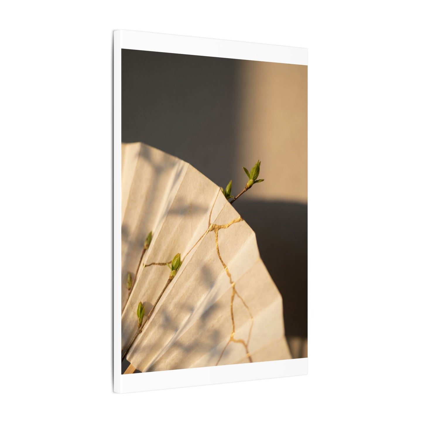 Paper Fold Gold Vein Canvas Art | Healing Kintsugi Art