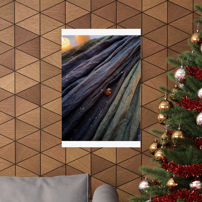 Dark Japandi Silk Drape in Candlelight | Shadow Zen Wall Art Print
