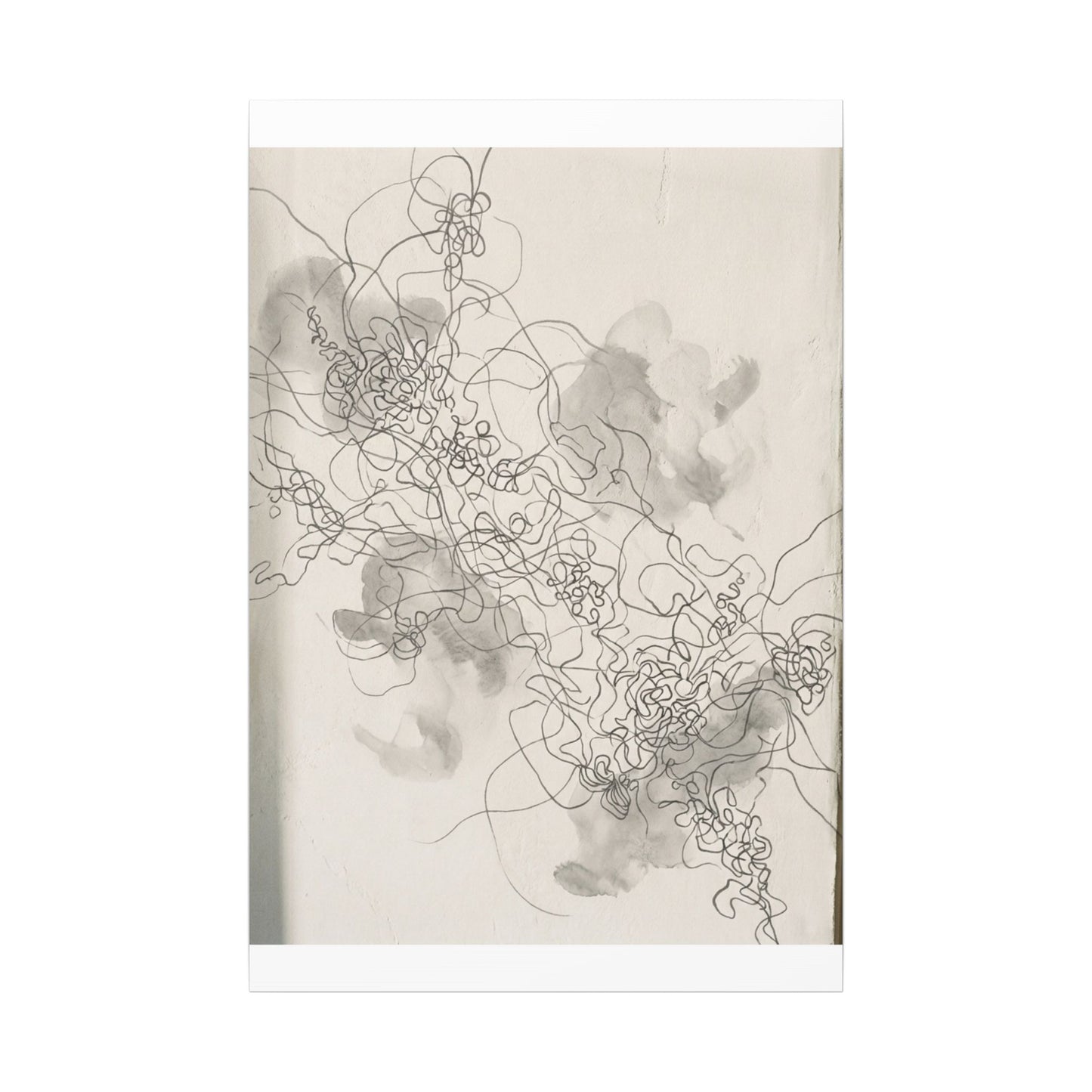 Shadow Play Spring Canvas Art | Dark Japandi Sophisticated Design