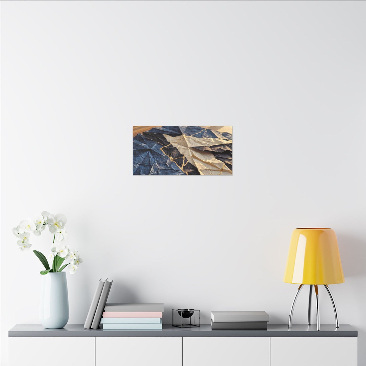 Golden Hour Paper Fold Canvas Art - Kintsugi Ma