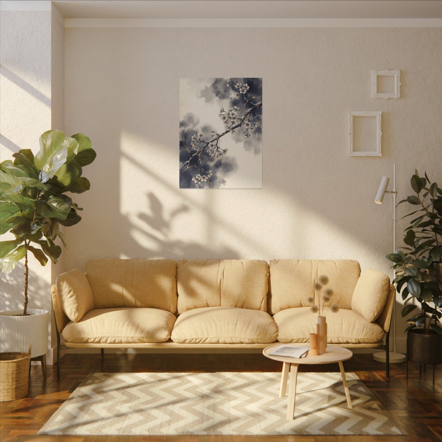 Ma Cherry Blossom Canvas Art - Kintsugi Gold Vein