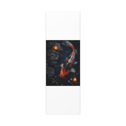 Koi Pond Canvas Art | Winter Dark Japandi Shadow Zen Art