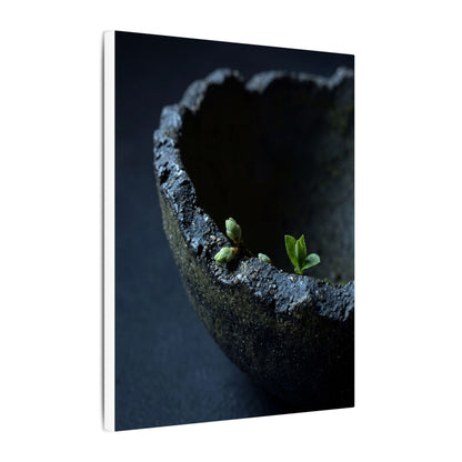 Dark Japandi Ceramic Bowl in Moonlight | Moody Minimal Canvas Art