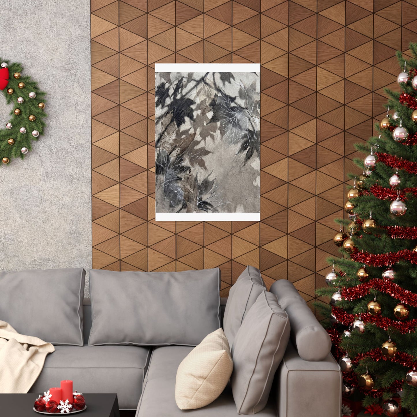 Shadow Play Texture Wall Art Print | Elegant Japandi Art