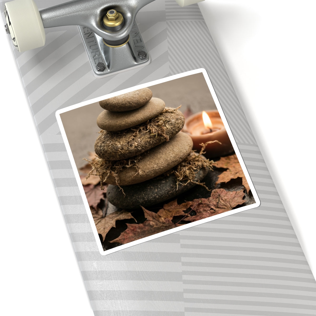 Candlelight River Stones Sticker - Japandi Seijaku Art Print