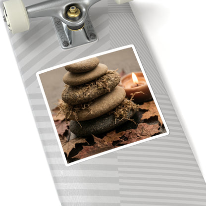 Candlelight River Stones Sticker - Japandi Seijaku Art Print