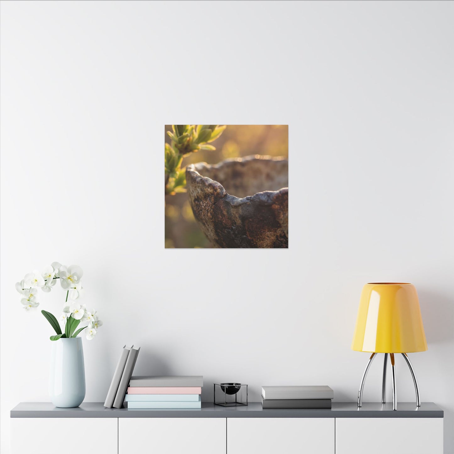 Golden Hour Ceramic Bowl Canvas Art - Dark Japandi Ma
