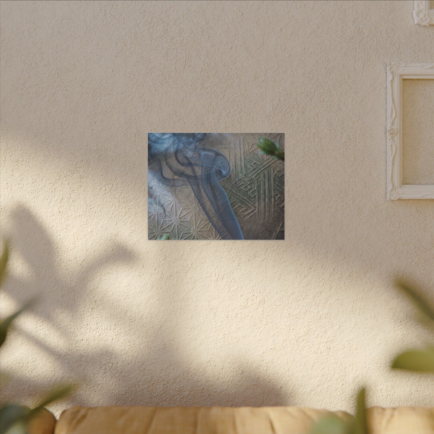 Spring Incense Smoke Japanese Pattern Canvas Art | Neutral Decor