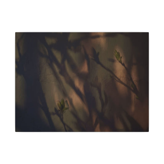 Candlelight Shadow Play Canvas Art - Dark Japandi Shibui