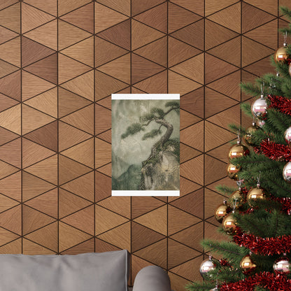 Japandi Pine Tree in Overcast | Texture Wall Art Print