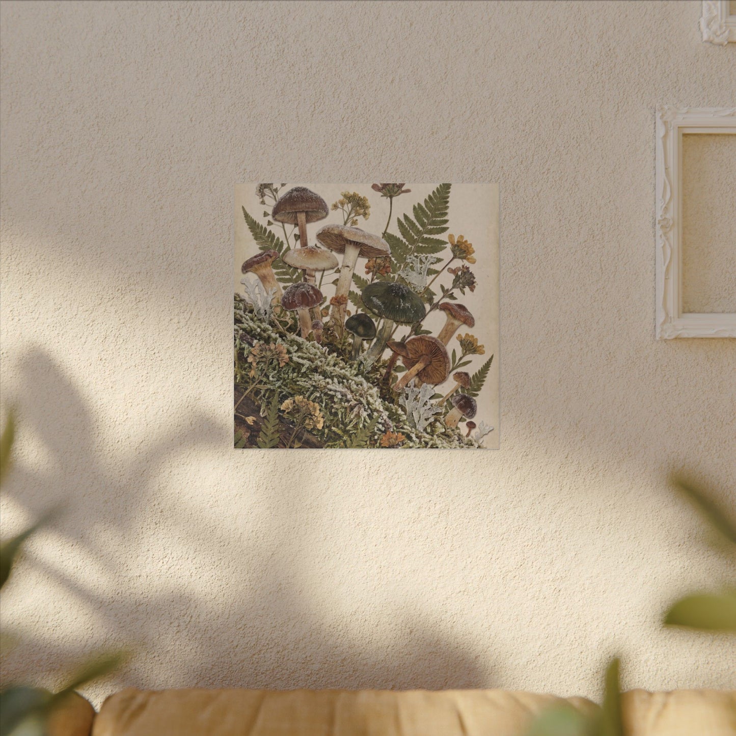 Winter Wild Mushrooms Herbarium Canvas Art | Enchanting Decor