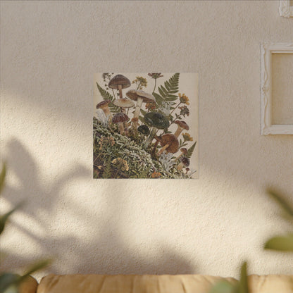 Winter Wild Mushrooms Herbarium Canvas Art | Enchanting Decor