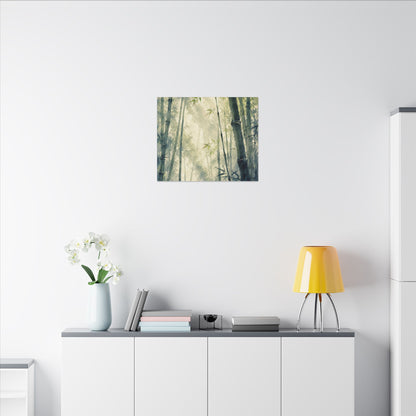 Bamboo Grove Spring Canvas Art | Zen Serene Design