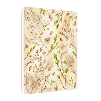 Spring Dried Flowers Watercolor Canvas Art | Earthy Decor