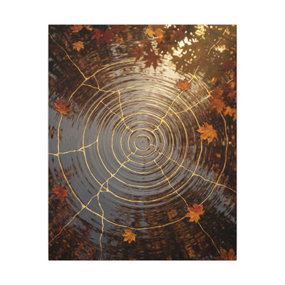 Artful Water Ripple Canvas Art - Gold Vein Kintsugi